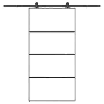 Vidaxl Klizna vrata s priborom, 102,5 x 205 cm, ESG i aluminij