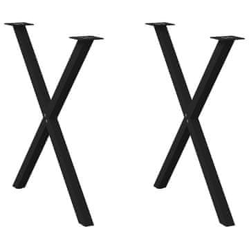 Vidaxl Noge za blagovaonski stol u obliku slova X, 2 kom, crne, 80 x (72-73) cm, čelik