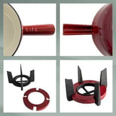 Kela Set za fondue od sira KL-16621 cast iron CALIDO 1.8 l red