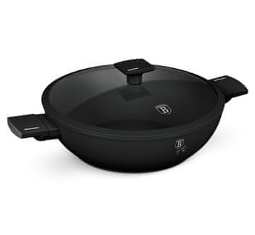 Berlingerhaus WOK tava s titanskim premazom i poklopcem, 30 cm, Matte Black kolekcija