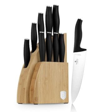 Berlingerhaus Set noževa s držačem BAMBOO 10 komada Mat crna kolekcija