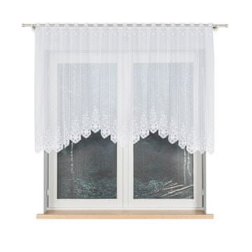 Klementyna - Gotova žakard zavjesa s izrezom na dnu - 200x120 cm - bijela