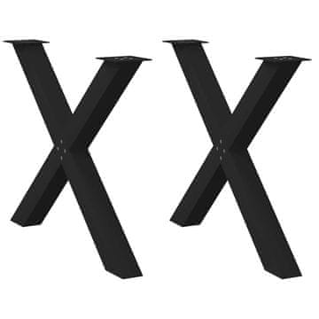 Vidaxl Noge za blagovaonski stol, 2 kom, crne, 90 x (72-73) cm, čelik