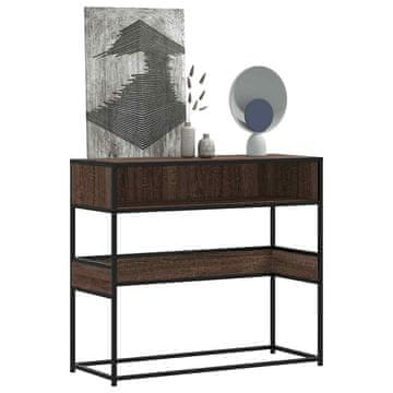 Vidaxl Konzolni stolić smeđi hrast 90x35x80 cm