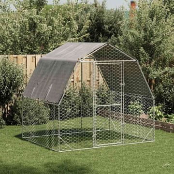 Vidaxl Kokošinjac s krovom, 2,5x2x2,25 m, čelik