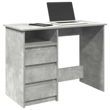 Vidaxl Radni stol, betonsko siva, 102 x 50 x 75 cm, materijal na bazi drva
