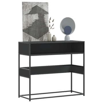 Vidaxl Konzolni stolić, crni, 90x35x80 cm, materijal na bazi drva