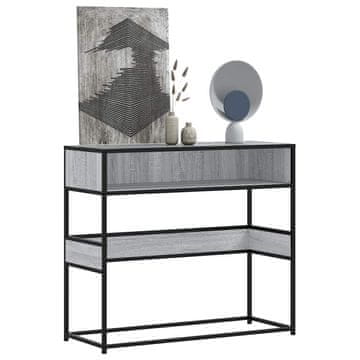 Vidaxl Konzolni stolić, sivi hrast sonoma, 90x35x80 cm