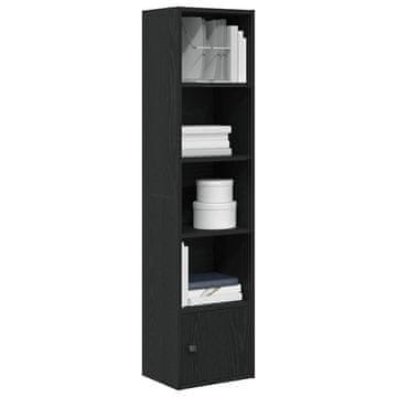 Vidaxl Polica, crna, 31x24x127 cm, materijal na bazi drva