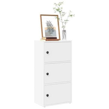 Vidaxl Polica za knjige, bijela, 40x24x77 cm, materijal na bazi drveta