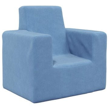 Vidaxl Dječja sofa, plava, mekani pliš