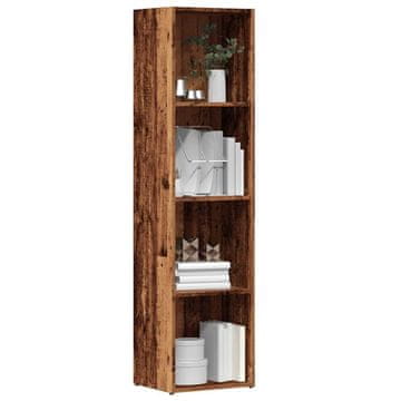 Vidaxl Polica za knjige, antikno drvo, 36x30x143 cm