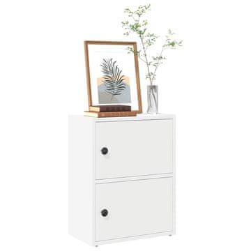 Vidaxl Polica za knjige, bijela, 40x24x52 cm, materijal na bazi drva