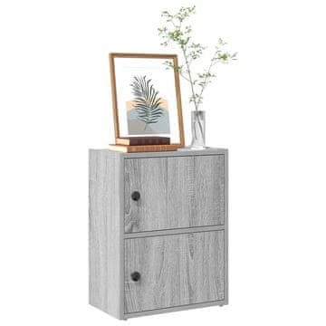 Vidaxl Polica za knjige, siva sonoma hrast, 40x24x52 cm