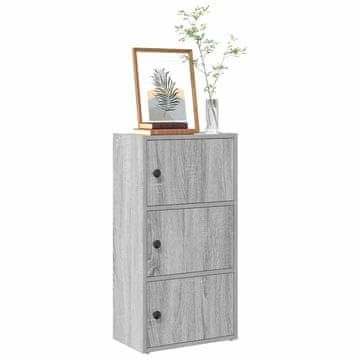 Vidaxl Polica za knjige, siva sonoma hrast, 40x24x77 cm