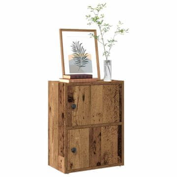 Vidaxl Polica za knjige, antikno drvo, 40x24x52 cm