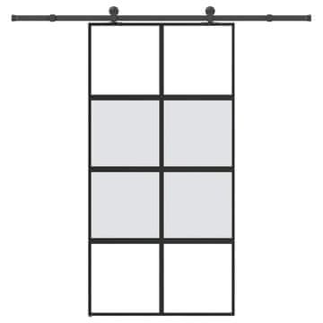 Vidaxl Klizna vrata s okovima 102,5 x 205 cm Staklo i aluminij