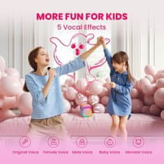 MG Singer Bluetooth Karaoke mikrofon + zvučnik, ružičasta