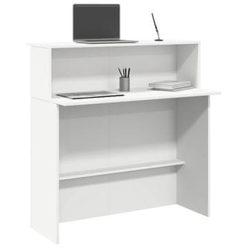 Vidaxl Recepcijski stol Bijeli 100x50x103,5 cm Lijepljeno drvo
