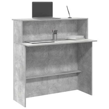 Vidaxl Recepcijski stol Betonsko-sivi 100x50x103,5 cm Lijepljeno drvo