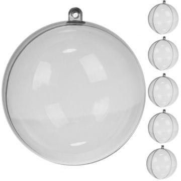 slomart Okrugle božićne kuglice Ruhhy 22276, prozirne 10cm, set 5 kom