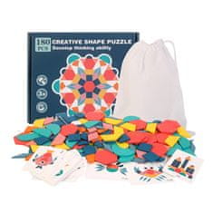 Aga Drvene puzzle geometrijski oblici 180 dijelova