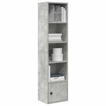 Vidaxl Polica, betonsko siva, 31x24x127 cm, materijal na bazi drva