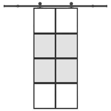 Vidaxl Klizna vrata s okovima 90x205 cm Staklo i aluminij