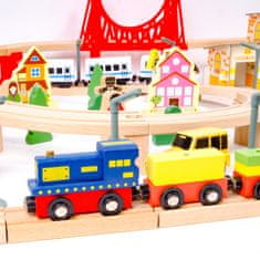 Aga4Kids Drvena željeznička pruga 108 dijelova na baterije