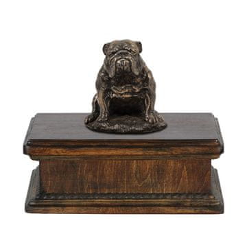 Bulldog III - urna za pseći pepeo, klasična urna sa statuom, elegantna urna sa psom od a