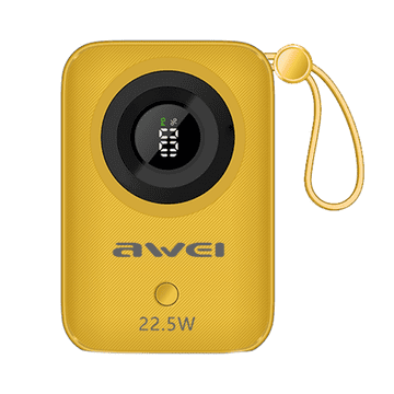 Awei P23K 10 000 mAh, 22,5 W, žuta, Powerbank s zaslonom