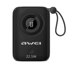 Awei P23K 10 000 mAh, 22,5 W, crna, Powerbank s zaslonom 