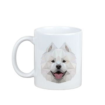 Samojed, Samojed, Samojedskaja - šalica s fotografijom i natpisom geometrijski pas