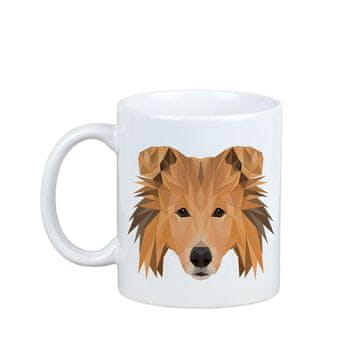 Rough Collie - šalica s fotografijom i natpisom geometrijski pas