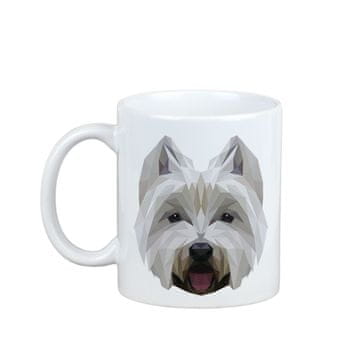 Zapadnoškotski bijeli terijer, westie - šalica s fotografijom i natpisom geometrijski pas