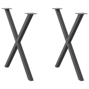Vidaxl Noge za blagovaonski stol, 2 kom, antracit, 70 x (72-73) cm, čelik