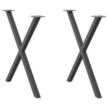 Vidaxl Noge za blagovaonski stol, 2 kom, antracit, 80 x (72-73) cm, čelik
