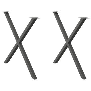 Vidaxl Noge za blagovaonski stol, 2 kom, antracit, 90 x (72-73) cm, čelik