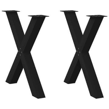 Vidaxl Noge za blagovaonski stol, 2 kom, crne, 80 x (72-73) cm, čelik