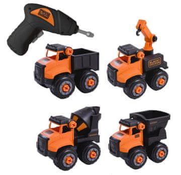 Black+Decker SET OD 4 VOZILA ZA RASTAVLJANJE+BATERIJSKI ODVIJAČ STT014-S4-BD