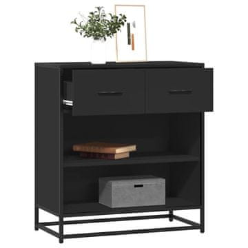 Vidaxl Komoda s ladicama, crna, 68 x 35 x 76 cm, drvo i metal