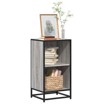 Vidaxl Polica za knjige, siva sonoma hrast, 40x35x76 cm