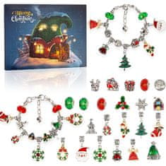 JOJOY® DIY adventski kalendar, s božićnim privjescima i narukvicama, set za dječje kreativne aktivnosti | ADVENTBRACE