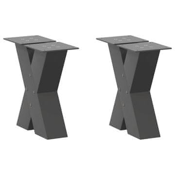 Vidaxl Noge za klub stolić, 2 kom, antracit, 40 x (30-31) cm, čelik