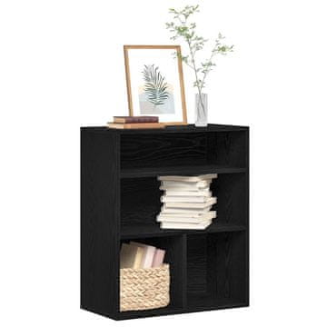 Vidaxl Polica za knjige, crna, 66x31x80 cm, materijal na bazi drva