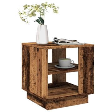 Vidaxl Klub stolić, antikno drvo 40x40x43 cm Materijal na bazi drva