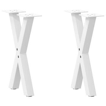 Vidaxl Noge za klub stolić, 2 kom, bijele, 38 x (42-43) cm, čelik