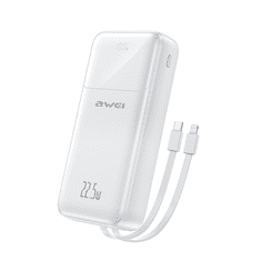 Awei P107K 20 000 mAh, 22,5 W, bijela, Powerbank