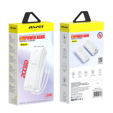Awei P107K 20 000 mAh, 22,5 W, bijela, Powerbank