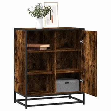 Vidaxl Komoda s ladicama, dimljeni hrast, 62x35x76 cm, materijal na bazi drva